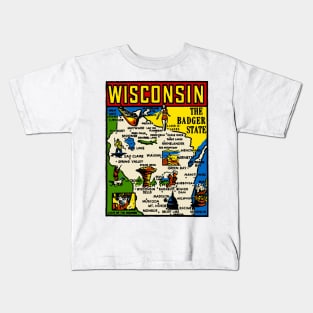 Vintage Wisconsin Decal Kids T-Shirt